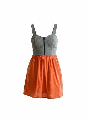 Xhilaration Grey & Orange Two-Tone Bustier Mini Dress